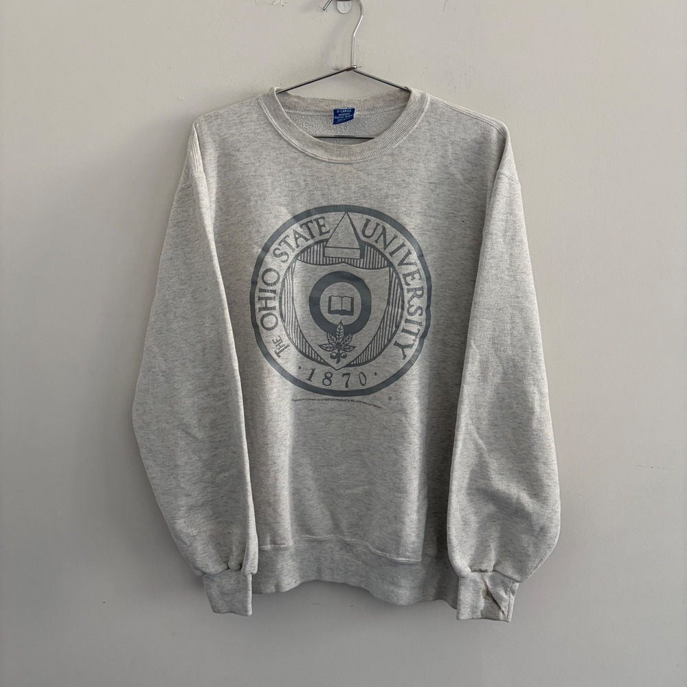 Vintage Champion Ohio State University Sweatshirt XL Gray USA Made